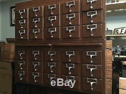 Vintage Modern 30 Drawer Card Catalog Cabinet On Stand