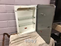 Vintage Natcco Inset Medicine Cabinet 22 1/8 X 16 1/8 With 2 Glass Shelves