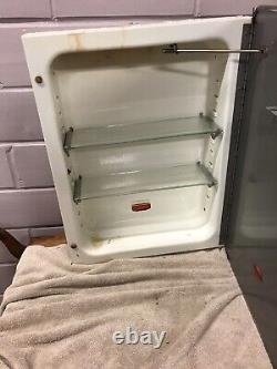 Vintage Natcco Inset Medicine Cabinet 22 1/8 X 16 1/8 With 2 Glass Shelves