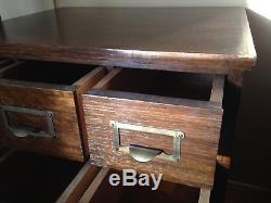 Vintage OAK LIBRARY CARD CATALOG Custom 1940s HUNTINGTON LIBRARY Cabinet Table