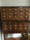Vintage Oak 30 Drawer Library Card Catalog Cabinet With Floor Stand
