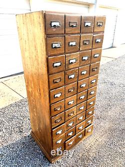 Vintage Oak 40 Drawer Library Cabinet Mid-Century card catalog PICKUP ONLY love