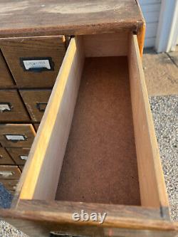 Vintage Oak 40 Drawer Library Cabinet Mid-Century card catalog PICKUP ONLY love