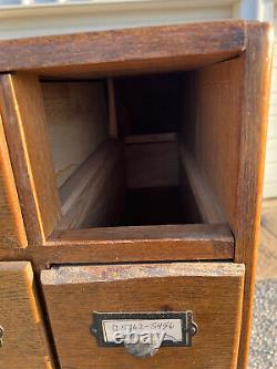 Vintage Oak 40 Drawer Library Cabinet Mid-Century card catalog PICKUP ONLY love