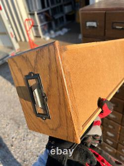 Vintage Oak 40 Drawer Library Cabinet Mid-Century card catalog PICKUP ONLY love