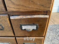 Vintage Oak 40 Drawer Library Cabinet Mid-Century card catalog PICKUP ONLY love