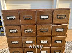 Vintage Oak 40 Drawer Library Cabinet Mid-Century card catalog PICKUP ONLY love