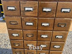 Vintage Oak 40 Drawer Library Cabinet Mid-Century card catalog PICKUP ONLY love