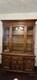 Vintage Oak China Hutch With Glass Door, Sideboard Storage