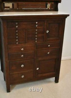 Vintage Oak Dental Cabinet by The Harvard Company, Ohio, Quarter Sawn