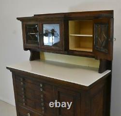 Vintage Oak Dental Cabinet by The Harvard Company, Ohio, Quarter Sawn