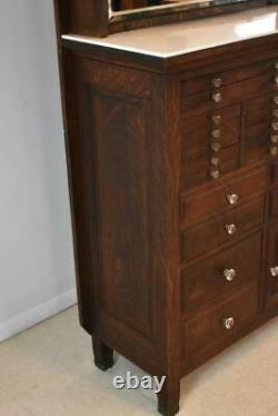 Vintage Oak Dental Cabinet by The Harvard Company, Ohio, Quarter Sawn