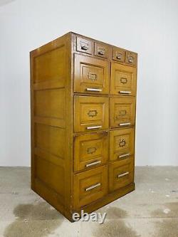Vintage Oak Filing Cabinet Mid-Century Haberdashery, Office Storage Unit