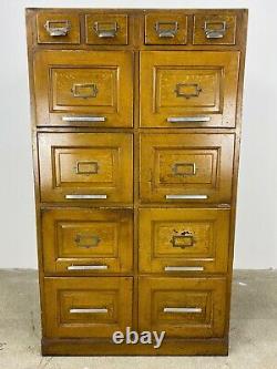 Vintage Oak Filing Cabinet Mid-Century Haberdashery, Office Storage Unit