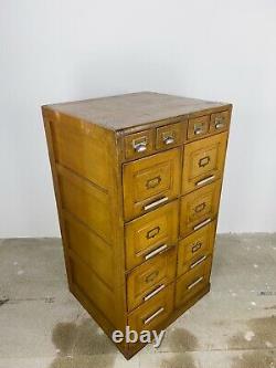 Vintage Oak Filing Cabinet Mid-Century Haberdashery, Office Storage Unit