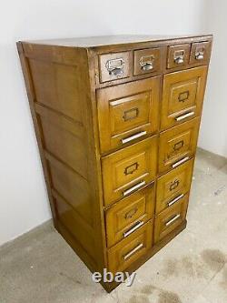 Vintage Oak Filing Cabinet Mid-Century Haberdashery, Office Storage Unit