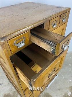 Vintage Oak Filing Cabinet Mid-Century Haberdashery, Office Storage Unit