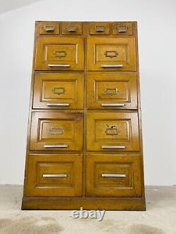 Vintage Oak Filing Cabinet Mid-Century Haberdashery, Office Storage Unit