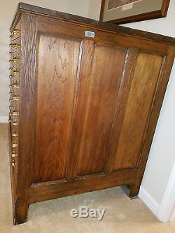 Vintage Oak Flat File Cabinet 12 Drawer
