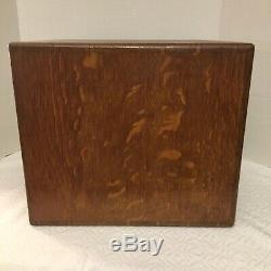 Vintage Oak Library Index Card Catalog 6 Drawer Cabinet Stop Slides See Photos