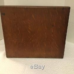 Vintage Oak Library Index Card Catalog 6 Drawer Cabinet Stop Slides See Photos