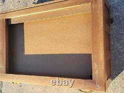 Vintage Oak Map Blueprint Metal Handles Flat File Cabinet 5 Drawers #4