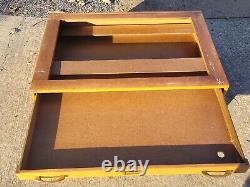 Vintage Oak Map Blueprint Metal Handles Flat File Cabinet 5 Drawers #4