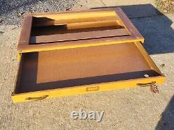 Vintage Oak Map Blueprint Metal Handles Flat File Cabinet 5 Drawers #4