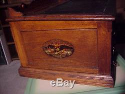 Vintage Oak Six Drawer Merrick Thread Spool Sewing Cabinet Desk