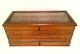 Vintage Oak Wood Cantilever Collectors Specimen Case / Drawers / Chest / Cabinet