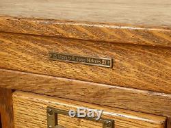 Vintage Oak Wood Industrial Card Catalog File Cabinet by Library Bureau Makers