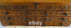 Vintage Oak Wood Multi Purpose Dentist Cabinet with 12 Drawers Chest Dentistry