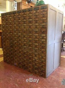 Vintage Oak Wooden 252 Drawer Library Card Catalog Cabinet Yale