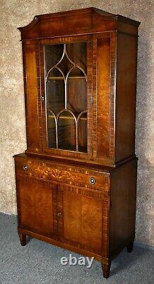 Vintage One Door Inlaid French Regency Style China Cabinet