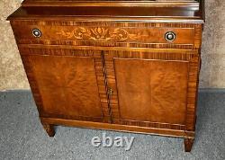 Vintage One Door Inlaid French Regency Style China Cabinet