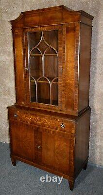 Vintage One Door Inlaid French Regency Style China Cabinet