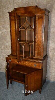 Vintage One Door Inlaid French Regency Style China Cabinet