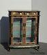 Vintage Oriental Asian Black Chinoiserie Display Case Curio Cabinet W Shelves