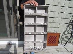 Vintage Original Ten Cubby Divided Cabinet With Ceramic Numbers