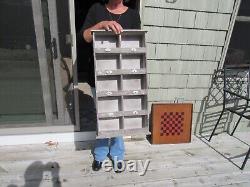 Vintage Original Ten Cubby Divided Cabinet With Ceramic Numbers