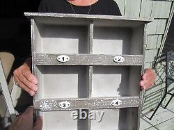 Vintage Original Ten Cubby Divided Cabinet With Ceramic Numbers