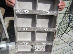 Vintage Original Ten Cubby Divided Cabinet With Ceramic Numbers