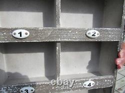 Vintage Original Ten Cubby Divided Cabinet With Ceramic Numbers