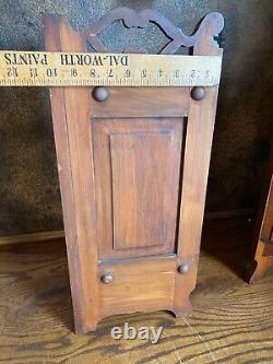 Vintage Ornate Walnut Wall Corner Cabinet w Beveled Glass Doors / Curio Display