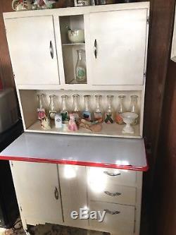 Vintage Painted Hoosier Style Cabinet Art Deco