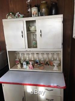 Vintage Painted Hoosier Style Cabinet Art Deco