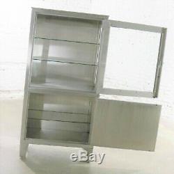 Vintage Petite Stainless Steel Industrial or Medical Display Storage Cabinet PR