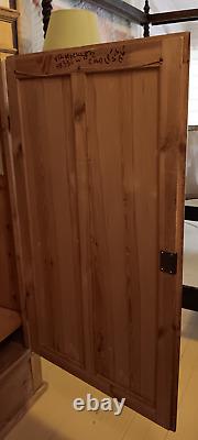 Vintage Pine Farmer's Cabinet Closet With Drawer