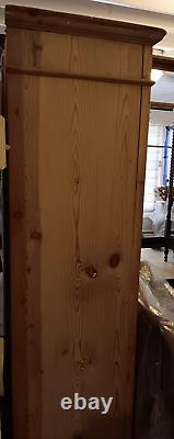 Vintage Pine Farmer's Cabinet Closet With Drawer