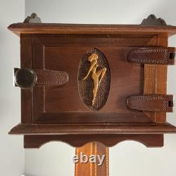 Vintage Pipe And Tobacco Cabinet Inlay Patterns Ornate Carved Hinges 1920's